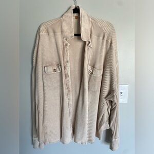 Free people oversized waffle shirt jacket shacket